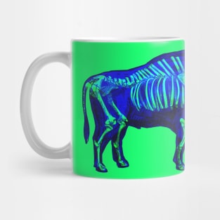 Bison Skeleton Interactive Green&Blue Filter T-Shirt By Red&Blue Mug